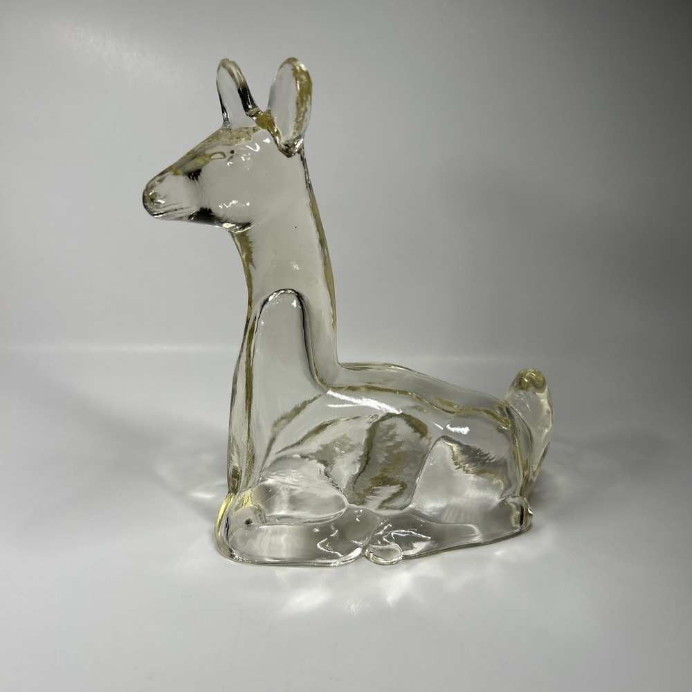 Glass Deer Llama Laying Down‎ Paper Weight Figure